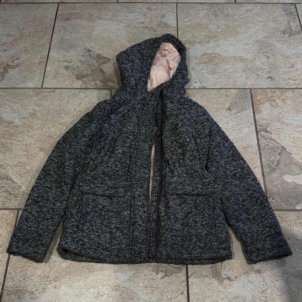 Abercrombie Kids Gray Pink Hooded Jacket Size 11/12